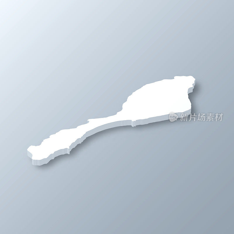 Jan Mayen 3D地图上的灰色背景